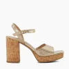 Cheap Jacuzzi - Gold Block Heeled Sandals