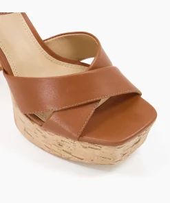Shop Jealous - Tan Block Heeled Sandals