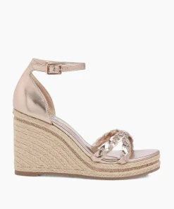 Cheap Khai - Rose Gold Wedge Sandals