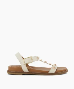 Discount Laurels - Ecru Flat Sandals