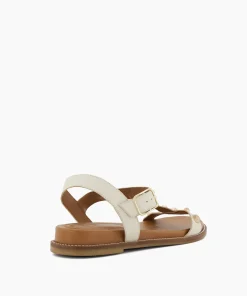 Discount Laurels - Ecru Flat Sandals