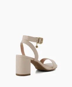 Fashion Memee - Ecru Block Heeled Sandals